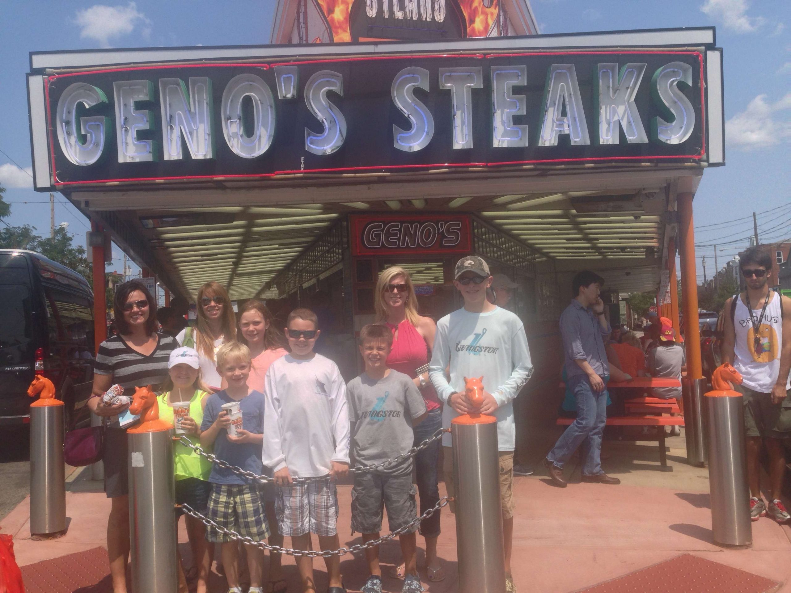 Lunch at Geno's Steaks with the Martens and Chapmans.