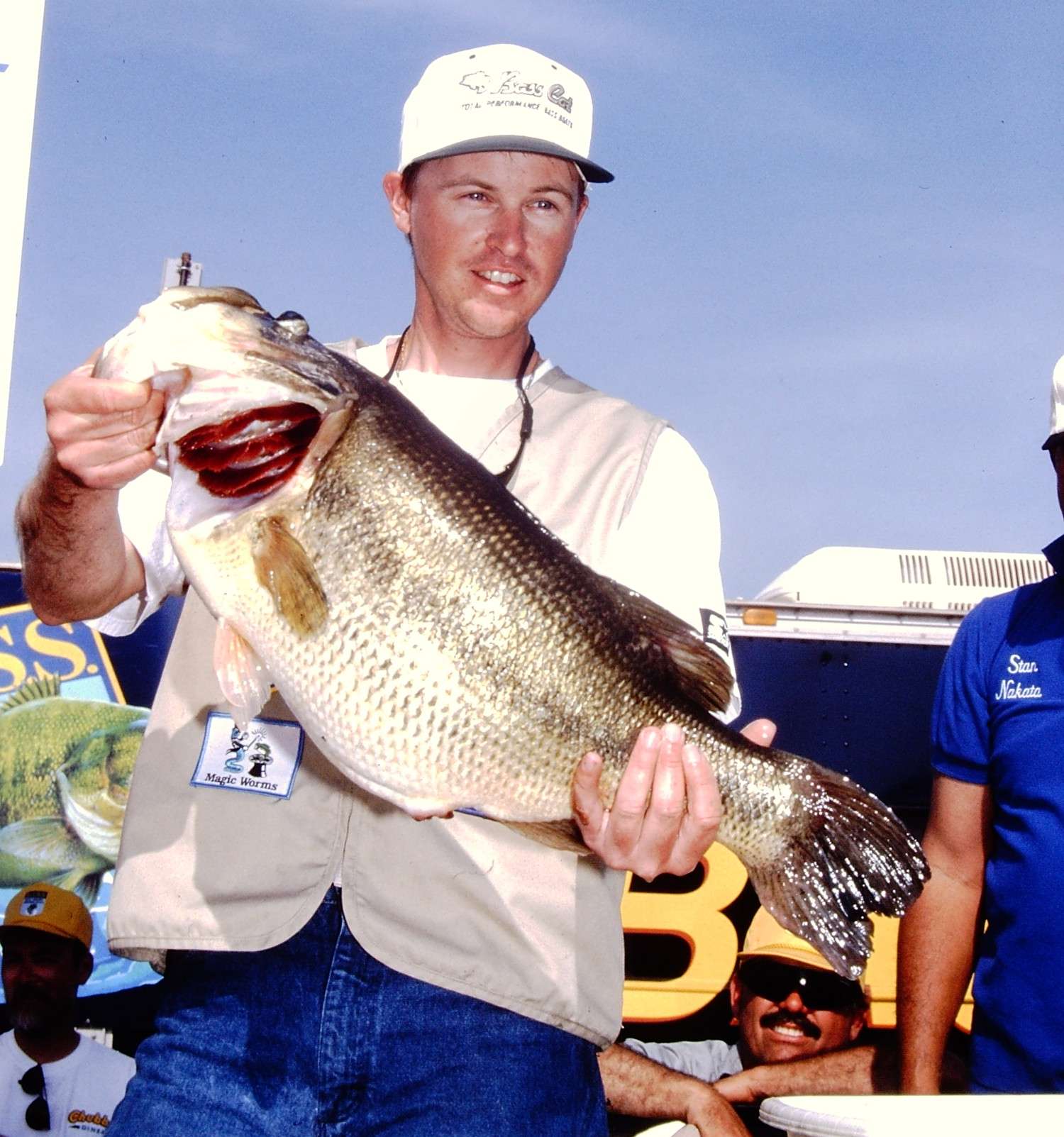 Biggest Bass: Mark Tyler, 14-9
If you're going to have a record, this is a great one to have. Mark Tyler pulled a 14-pound, 9-ounce behemoth out of the California Delta in April 1999. It was the biggest ever caught in a B.A.S.S. event. He ended in fourth place with 60-4 over three days.
