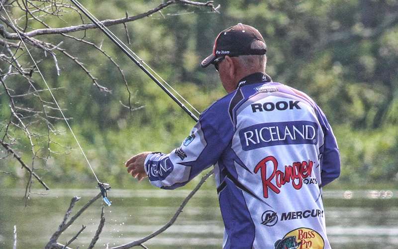 Known for his prowess on river systems, Rook had four in the boat when we caught up to him.