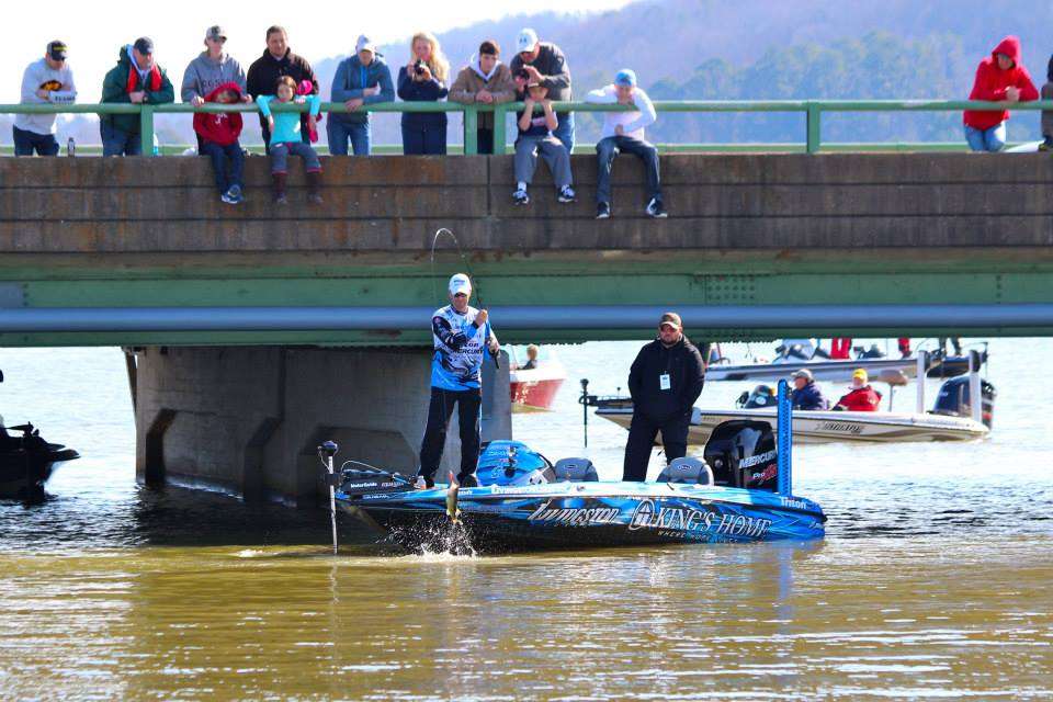 Randy and Robin Howell's sons, Laker and Oakley, started the 2014 tournament season by cheering for their dad from a bridge on Lake Guntersville as he caught the Classic winning bass.