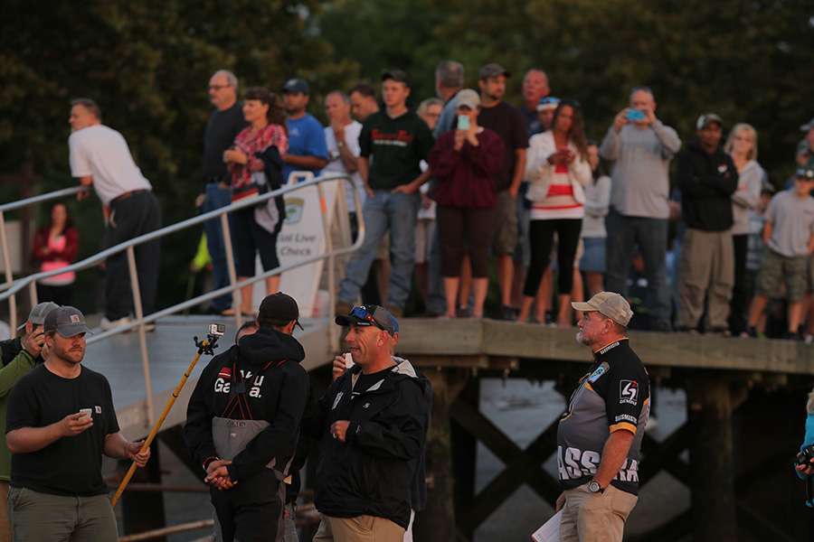 Spectators came out to check out the morning launch.