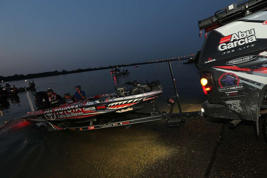 Iaconelli launches his boat.