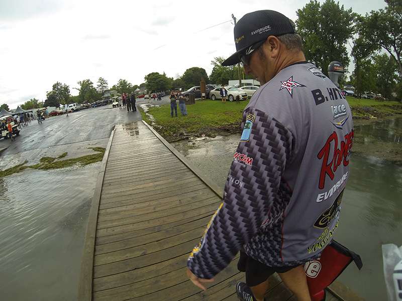 Brett Hite heads to weigh-in his fish.