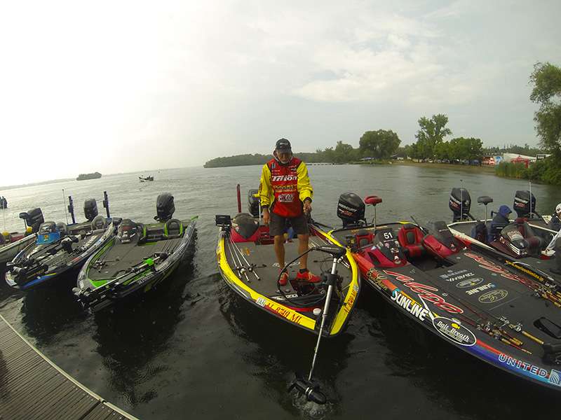 Boyd Duckett finds his place on the dock.