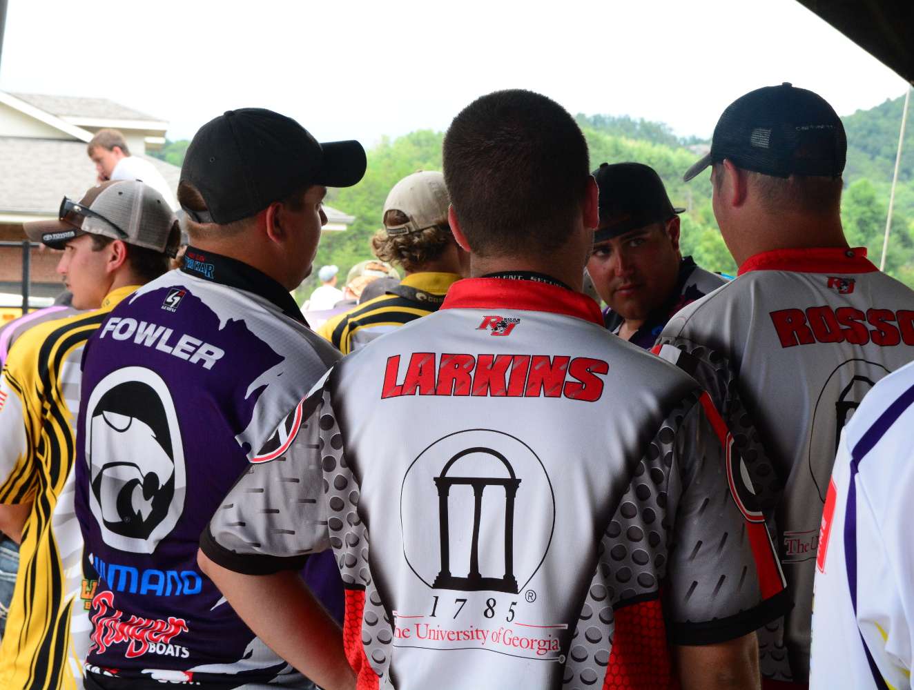 The competitors engage in serious conversation before making it to the stage.