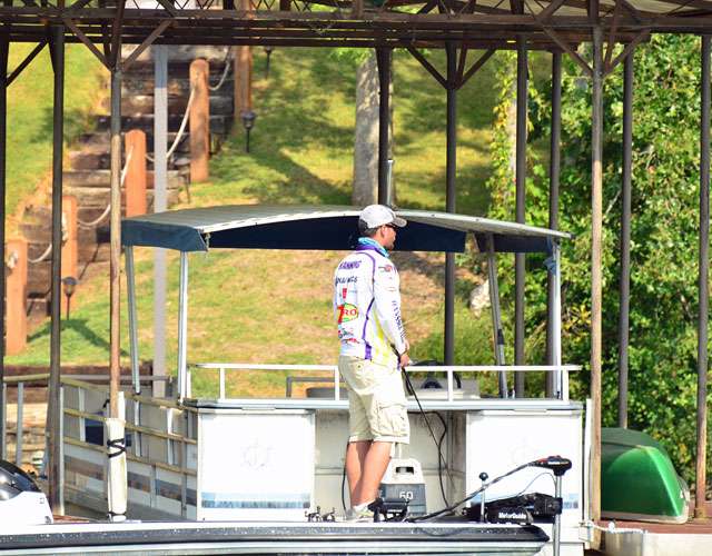 Bentley Manning of Tennessee Tech works a shallow pocket in search of largemouth.