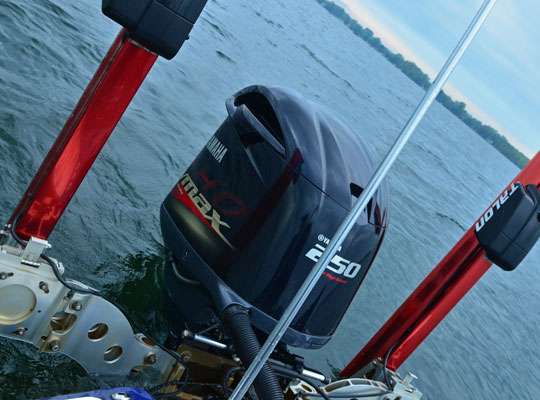 On board Keith Combs' Ranger, a 250-horse Yamaha SHO provides motivation while Minn Kota Talons hold him steady in shallow water.