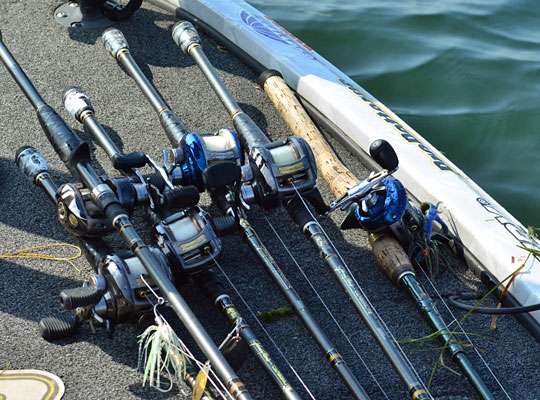 On board Matt Reed's Nitro Z9 are Johnny Morris Bass Pro Shops rods and reels.