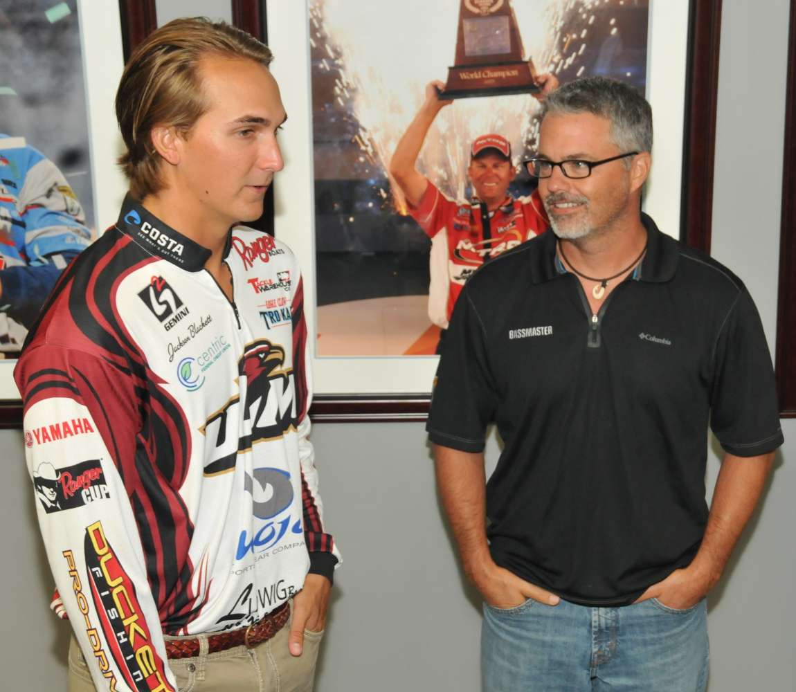 Blackett also chatted with James Hall, editor of Bassmaster Magazine.