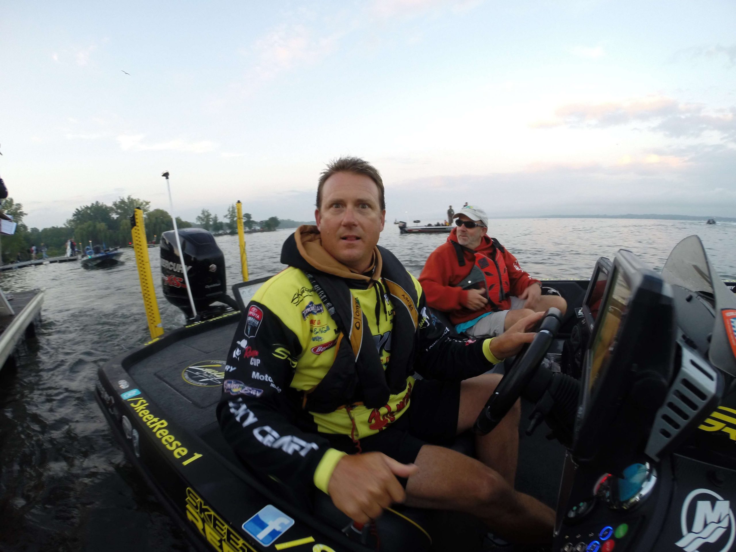 Skeet Reese looks a little concerned about his co-pilot, Bassmaster.com contributor Steve Wright. 