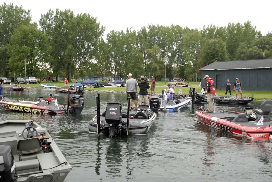 Elite anglers who were finished competing in the event on Cayuga Lake shared their time and fishing expertise with New York politicians and celebrities.