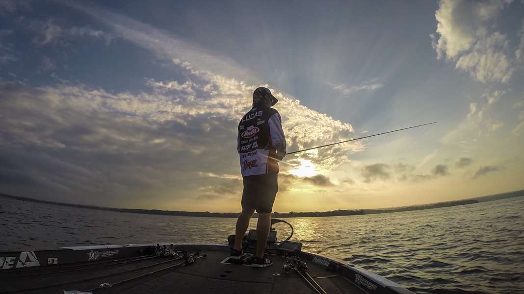 Justin Lucas enjoys a sunrise to start another day at the office. 