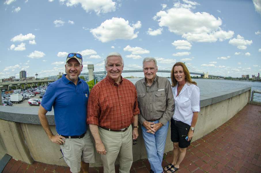 From left to right, B.A.S.S. Director of Site Selection Michael Mulone, Governor Tom Corbett, B.A.S.S. co-owner Jerry McKinnis, and B.A.S.S. VP of Events and Sponsorship Activation Angie Thompson.
