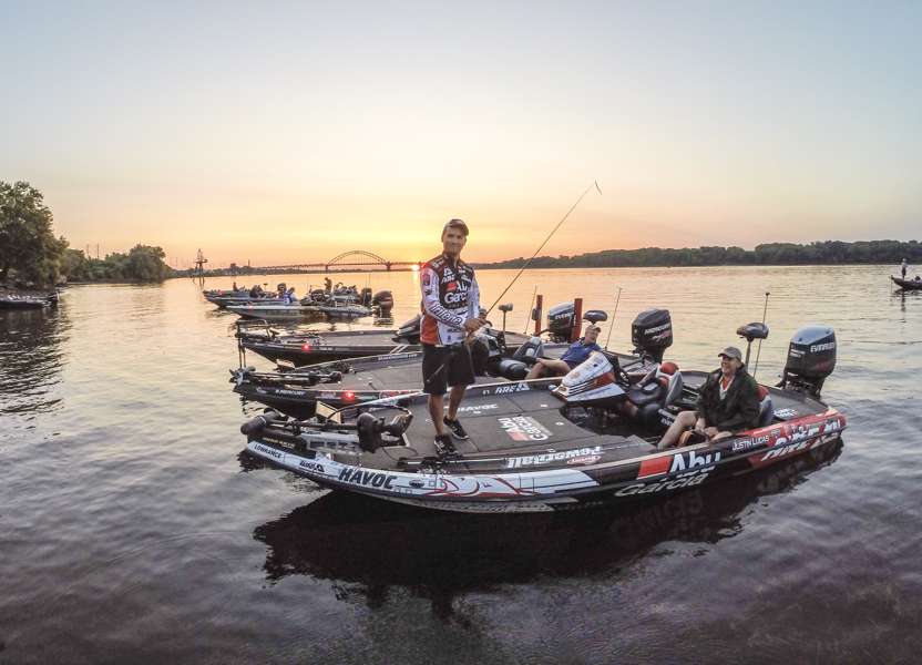 Justin Lucas preps for Day 3 on the Delaware River.