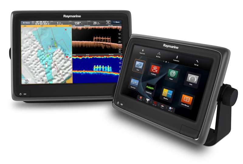 Raymarine
A9 & A12
Raymarine's newest touchscreen graphs are 9- and 12-inches and feature the company's intuitive control system. In other words, if you can work a smartphone, these are a snap.