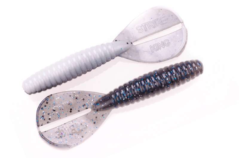 Strike King
Rage Tail Menace
This might be one of the most versatile soft plastics around. In dark hues, it can rig as a jig trailer, but on a leadhead in white, it makes a jam-up shad imitator.