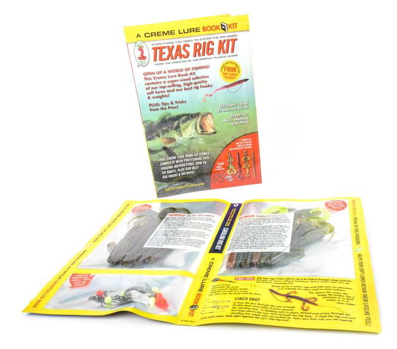<p>Creme Lure Book Kit</p>
These kits make fishing easy thanks to its all-inclusive kits and instructions. Donât know how to make a Texas or Carolina rig? No problem. Everything youâll need to make the rig and how to do it is included.