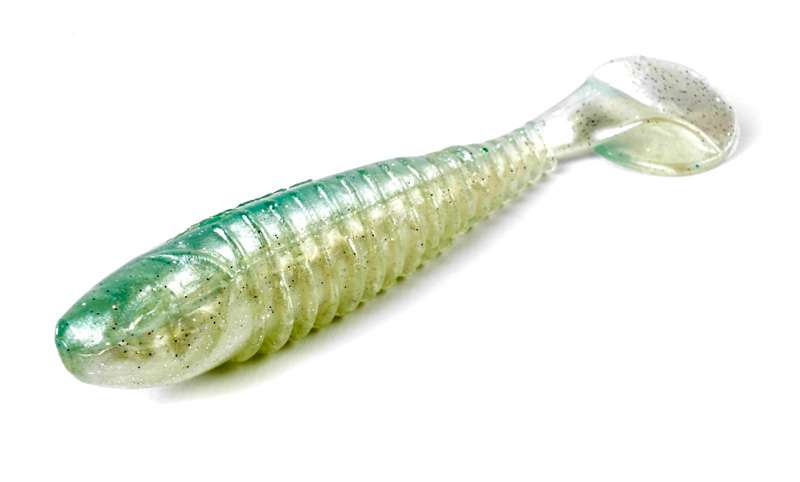 <p>Berkley PowerBait Rib Shad</p>
Thin-tailed swimbaits are super popular right now, and for good reason: they flat-out catch fish. Berkleyâs offering has PowerBait scent and a wild tail-kicking action.