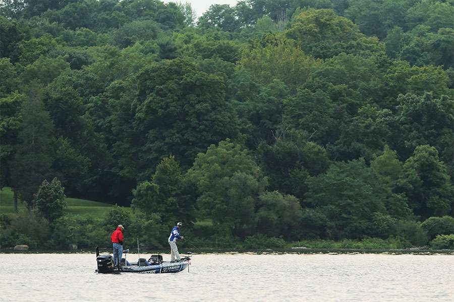 Photographer Seigo Saito spent part of Day 3 following Todd Faircloth and Chris Zaldain, who hold the second and third places, respectively, going into the final round of A.R.E. Truck Caps Bassmaster Elite at Cayuga Lake. 