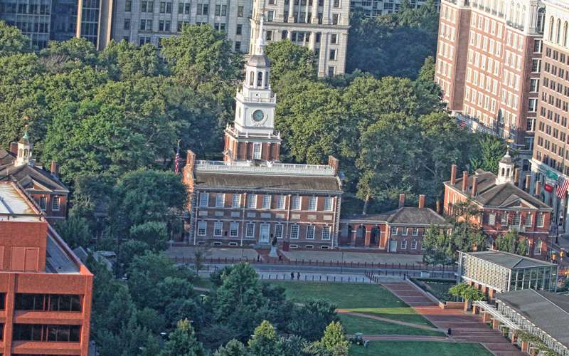 Close by is Independence Hall, where the Declaration of Independence was signed.