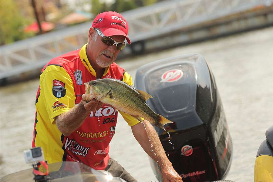 Day 1 leader Boyd Duckett couldn't catch a limit, but did get a nice quality fish.