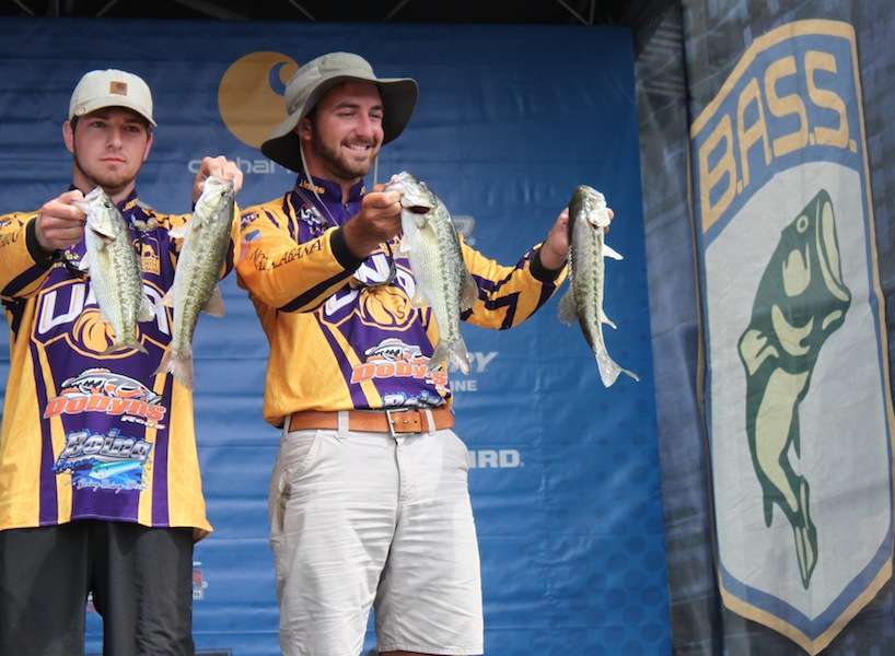 Dawson Lenz and Robb Young of University of North Alabama finish 15th with 17-1.