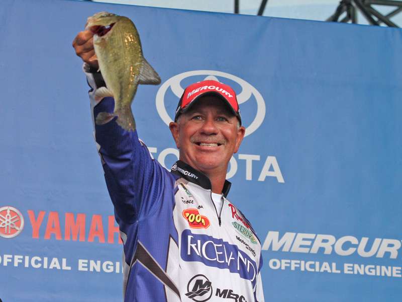 Scott Rook holds up his only Day 3 keeper. The fish weighed 2-14 and dropped to 9th place overall.
