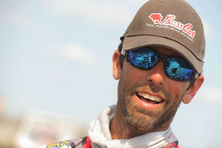 As Mike Iaconelli comes back to the boat dock, he is all smiles.