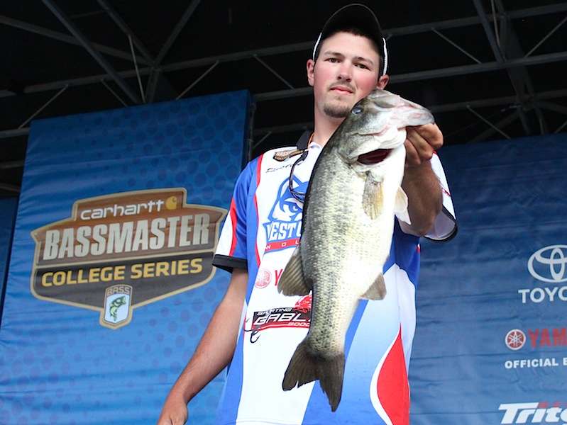 Justin Walton and Brian Redd of the University of West Georgia brought in the Day 2 Carhartt Big Bass weighing 6- 2.