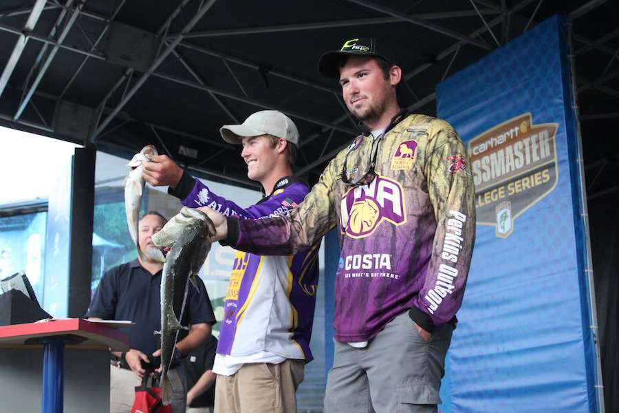 Jacob Roberson and Evan Horne of the University of North Alabama finish 13th with 17-10. 