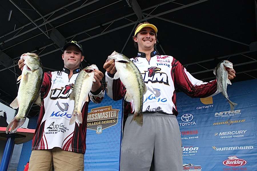 Brett Preuett and Jackson Blackett of the Universtiy of La Monroe brought in the biggest bag of the day (13-3) to sit in 3rd with 23-2 for two days. 