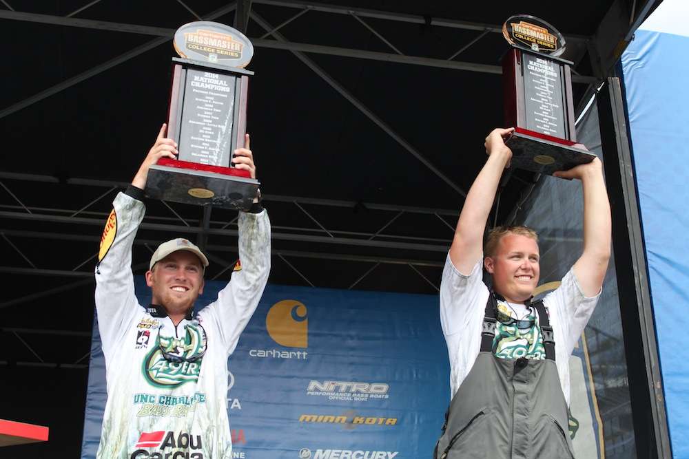 Jake Whitaker and Andrew Helms of UNC Charlotte are your 2014 Carhartt Bassmaster College Series National Champions. 