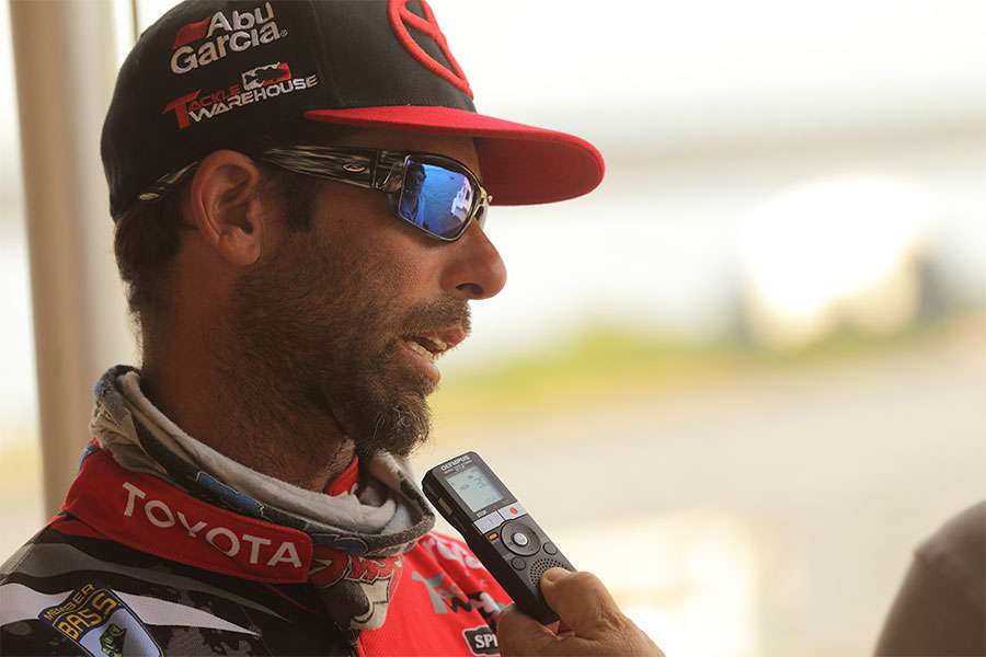 Mike Iaconelli is interviewed by media.