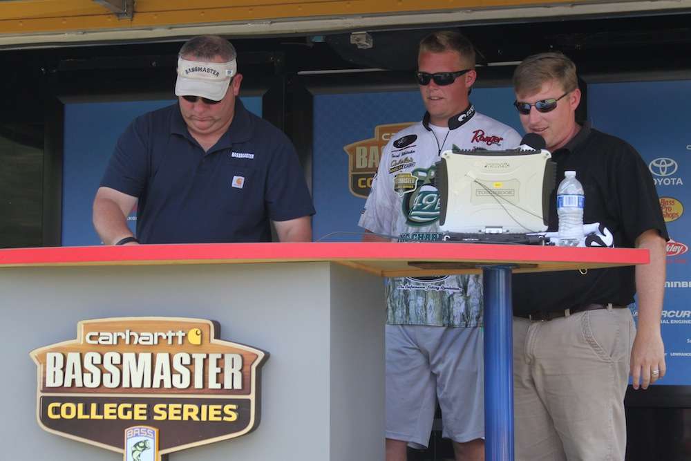 Tough day on the water as the reigning 2014 Carhartt Bassmaster College Series National Champion brings only one fish to the scales. 