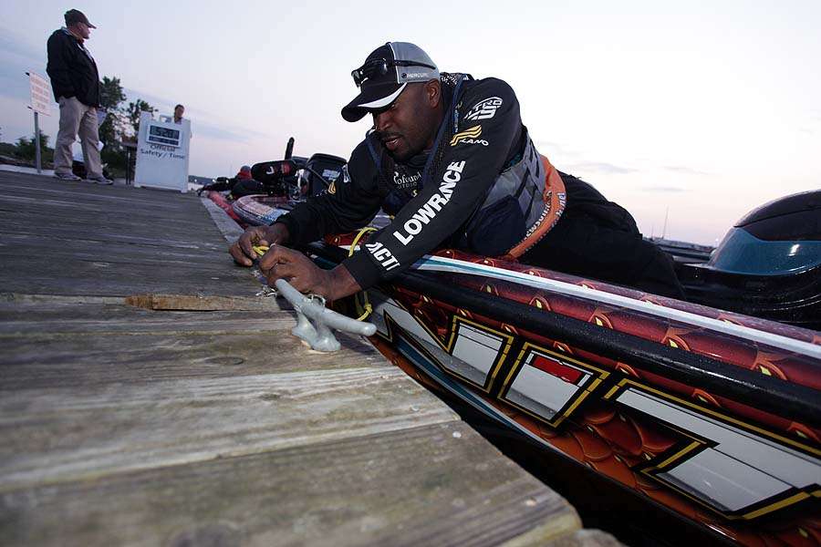 Kendall Newson is boat number two on day two at Lake Champlain. 

