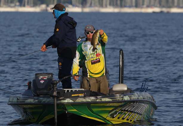 Boo Woods started Day 2 in 35th place with 15 pounds, 11 ounces. 