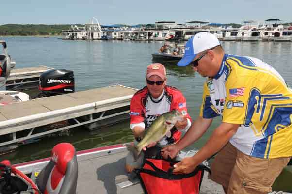 Mike Mattis caught a quality largemouth while fishing with Day 2 leader Jesse Weener.