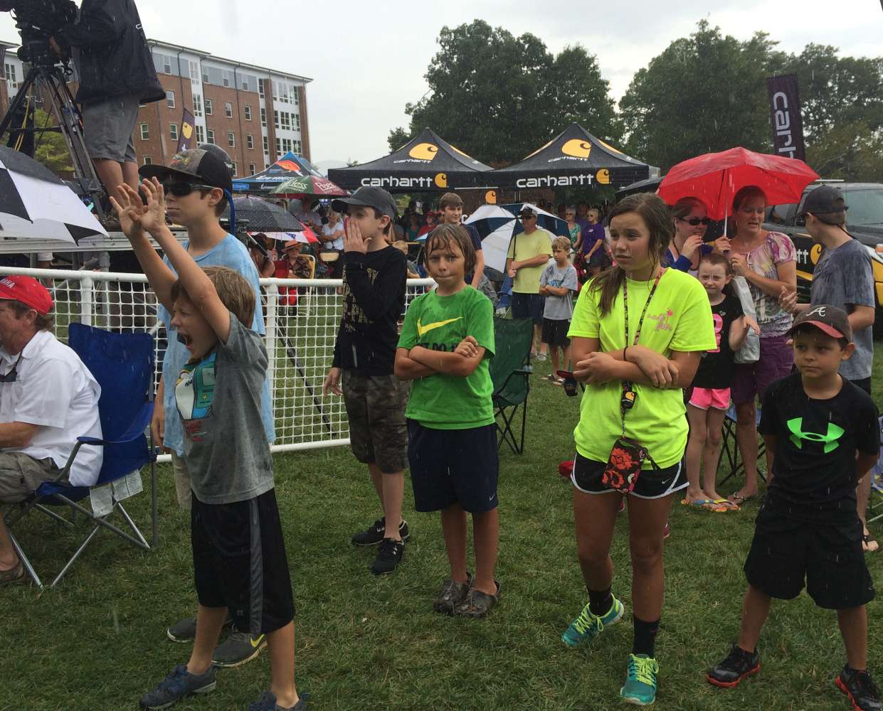 The kids didnât mind the rain, especially when the tournament director was throwing freebies out for the crowd.