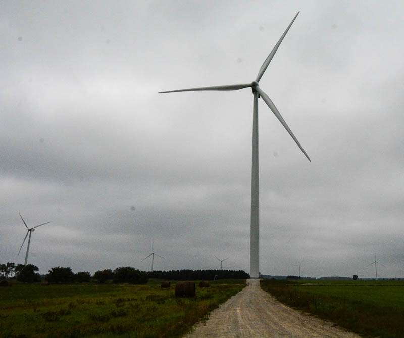 First, something not old. As I neared my destination, I saw my first giant windmill...