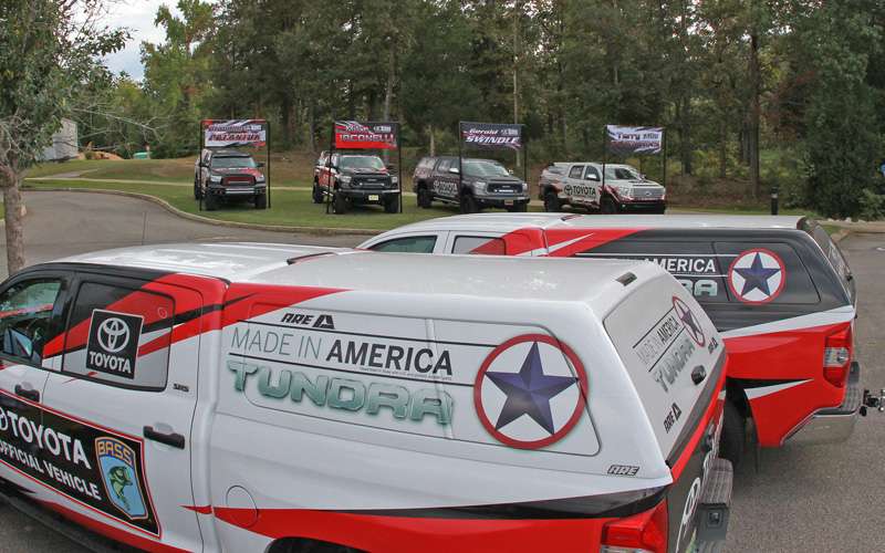 Toyota Trucks were everywhere for the Toyota Bonus Bucks Owners Tournament on Kentucky Lake.