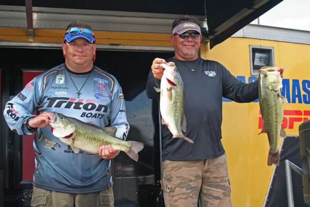 The team used a Strike Kind Sexy Dawg topwater to catch four of the five keepers they weighed-in for their 24 pound 15 ounce winning limit of bass. 