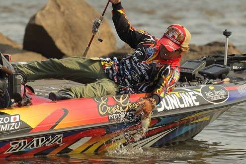 Morizo Shimizu was basically in the same boat as Cliff Crochet as they both struggled, but they both only needed to catch a fish to have enough points to punch their tickets. Even though he is in 48th, he is happy.