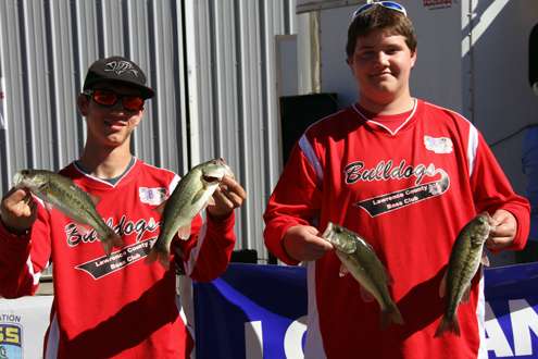 Runner-up team of Michael Skaggs and Derek Null of Lawrence County with 4.36.