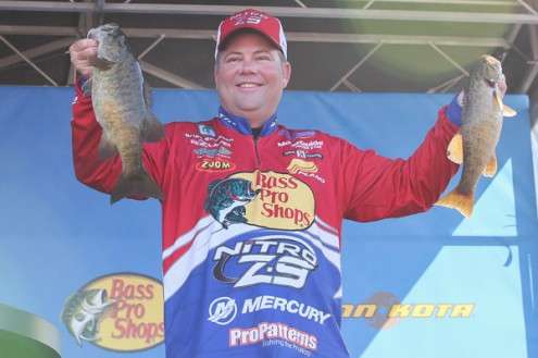 Brian Snowden was on the outside looking in at the Bassmaster Classic, but after a great Day 1 at Escanaba he pulled himself inside the cut line. Two more days of solid fishing should keep him in the Classic cut.