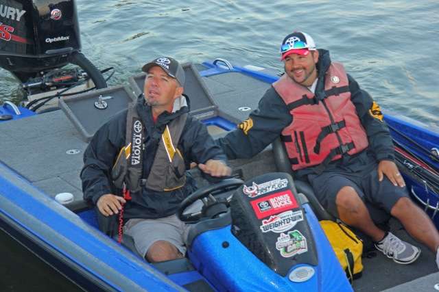 The good hearted and often hilarious Darold Gleason, who has caught several double-digit bass on Toledo Bend, is ready for another fun and successful day on the water with good buddy Kevin Jeane here on Kentucky Lake.