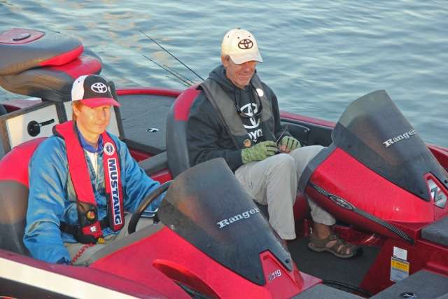 Jonathan Manteuffel and E. Reilly Schum of Alabama are ready for a great day on Kentucky Lake.