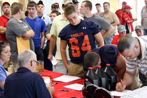 Friday night registration means some players had to leave for football games.
