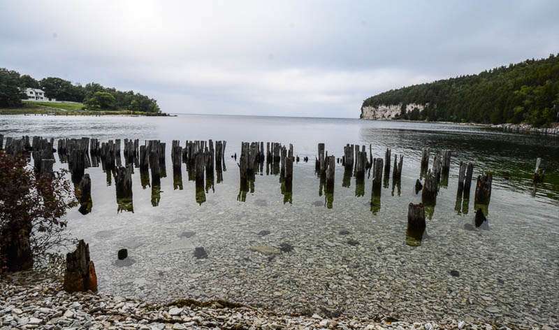The remains of the dock, along with the rocky beach, made this a peaceful place to rest.