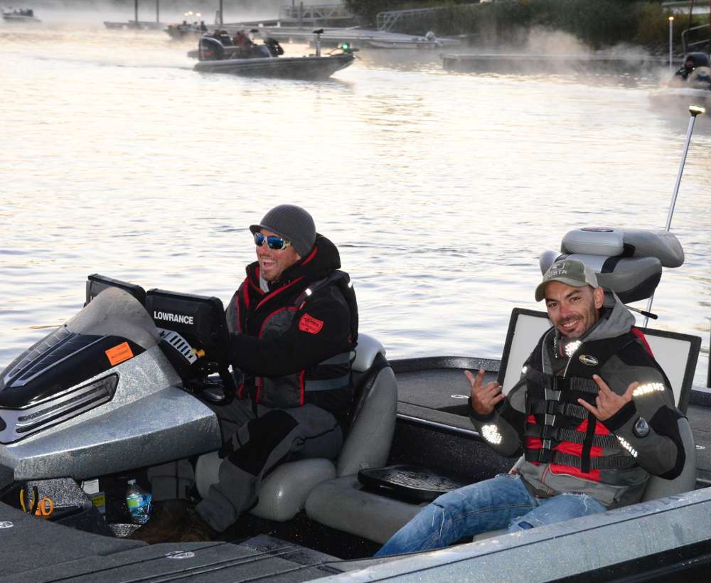 Eloy Fernandez Jofre of Spain is happy to be riding with 2014 Bassmaster Classic runner-up Paul Mueller of Connecticut.