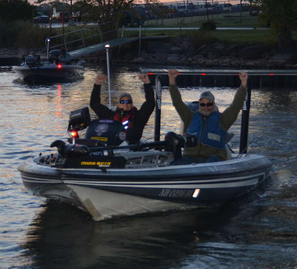 It looks like a party in this boat as John Levesque of New Hampshire and Chuck Sturtevant of Vermont go next.